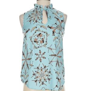 ModCloth x Dupenny Sleeveless Ruffle Blouse Size XXS Sychronized Swimming NWT